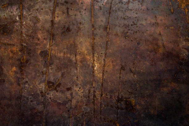 istock rusted black flat raw steel sheet surface texture and background with scratches 1283528739