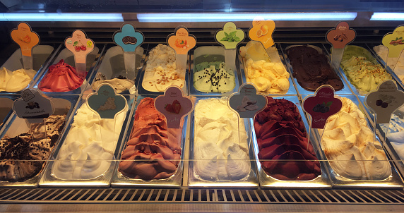ice cream, sorbet, gelato, frozen sweet food, ice cream stand