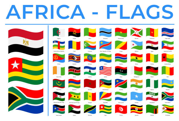 World Flags - Africa - Vector Wave Rectangle Flat Icons World Flags - Africa - Vector Wave Rectangle Flat Icons cape verde stock illustrations