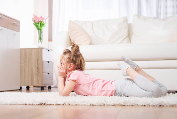 istock Cutie preteen kid lying 1283536579