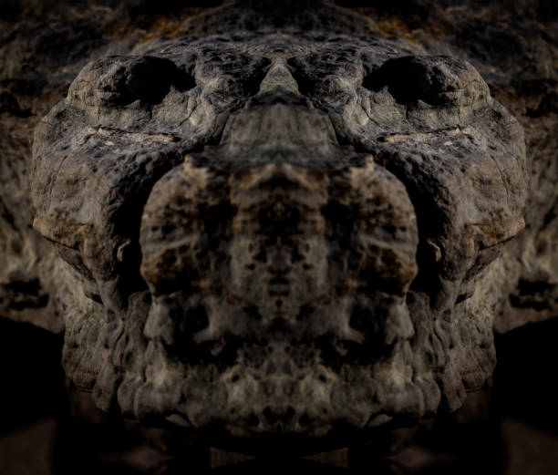 istock Abstract background of a stone anaconda head. 1283538111