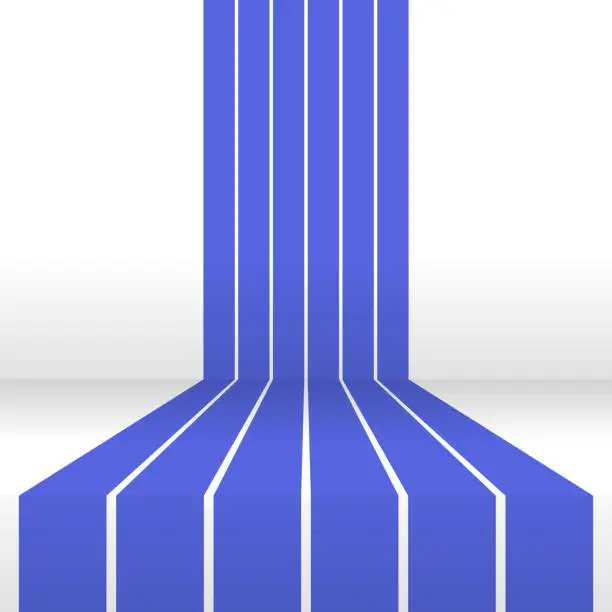 Vector illustration of Parallel stripes, passing a corner