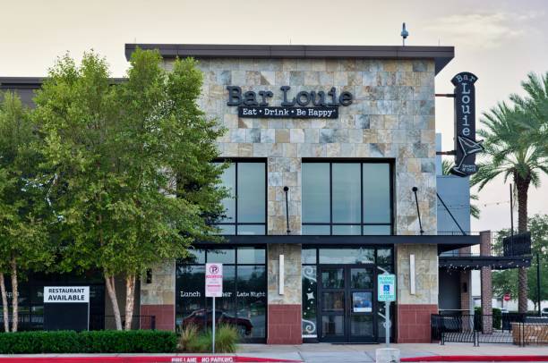 Houston, Texas/USA 10/23/2020: Bar Louie building exterior in Houston, TX. Restaurant gastrobar chain franchise established in 1990.