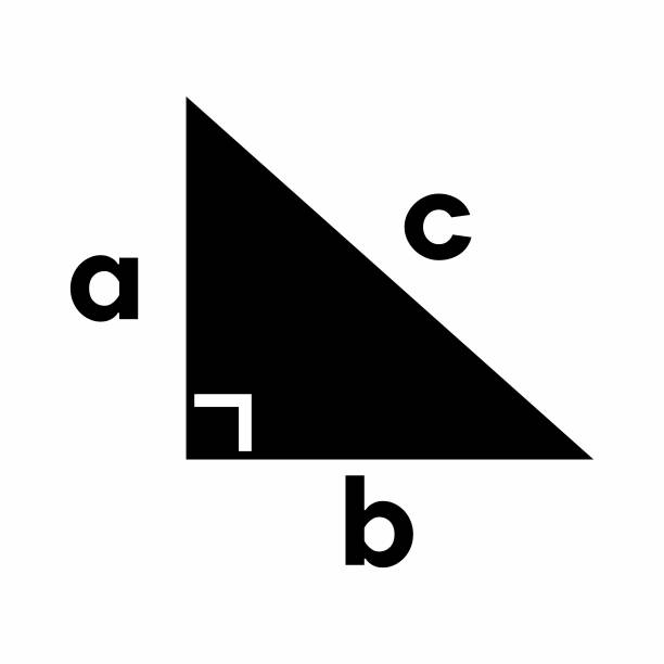 trójkąt równoboczny, ikona teorca pythagorean - right angle stock illustrations