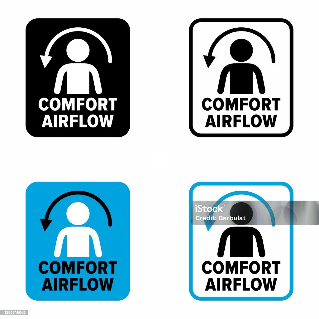 Airflow Sign Comfort Airflow Ventilation And Thermal Air Circulation Information ...