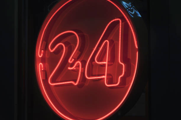 istock Signboard 24 hours around the clock at the convenience store. 1283545077