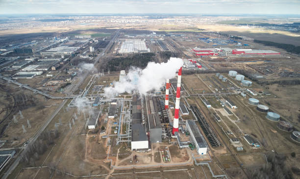 istock Smoke emission from industrial factory 1283552580