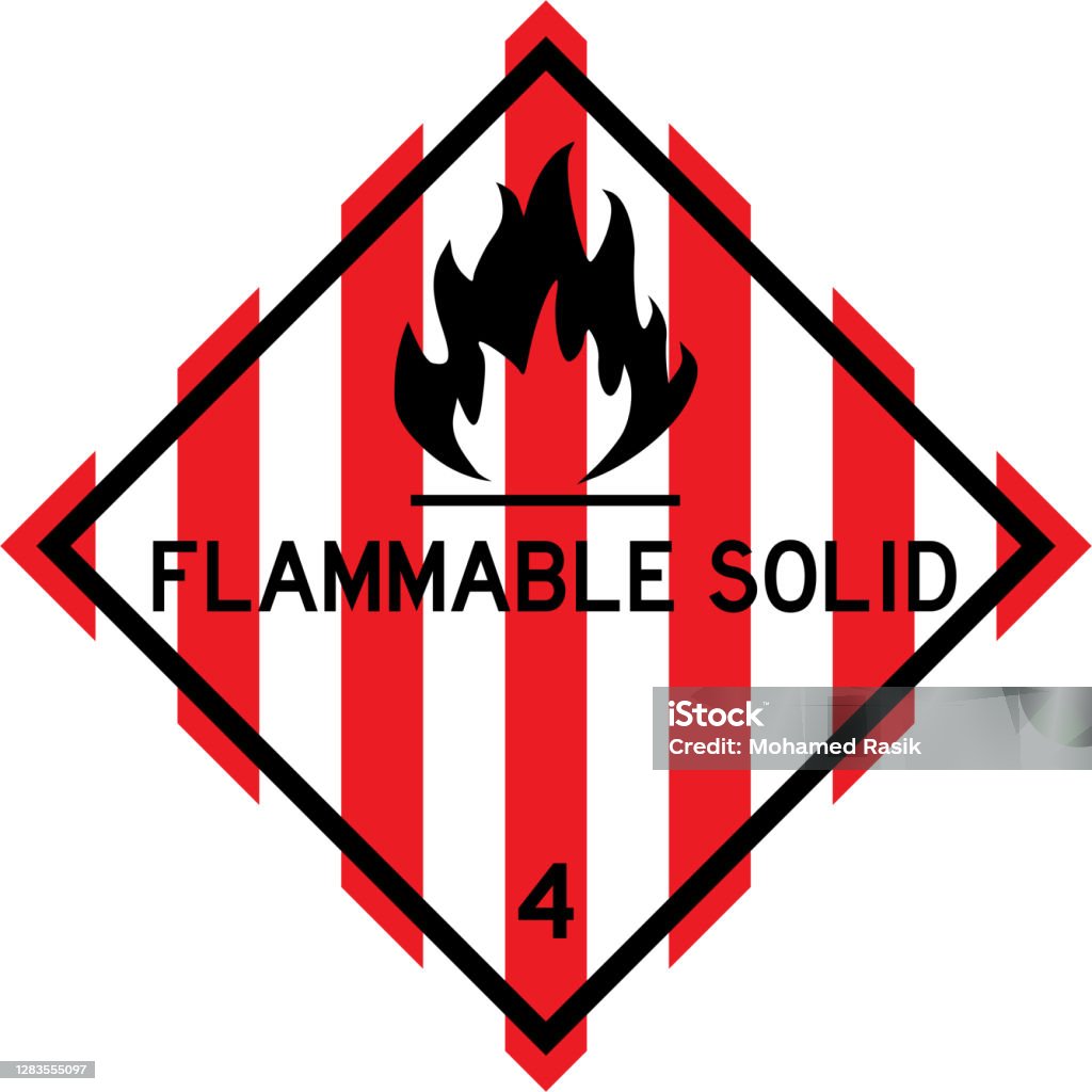 Flammable Solid Sign Dangerous Goods Placards Class 4 Stock ...