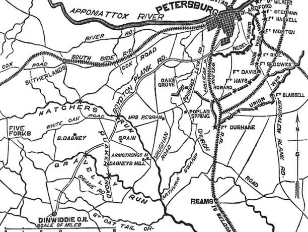 ilustrações de stock, clip art, desenhos animados e ícones de antique illustration - civil war - map of petersburg and vicinity - petersburg virginia