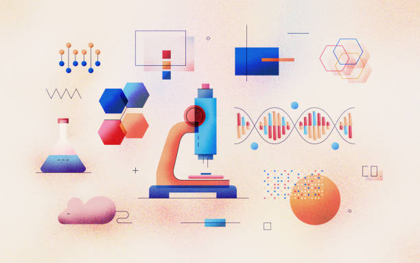 текстурированная иллюстрация геномного анализа - abstract dna backgrounds education stock illustrations