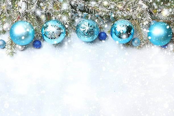 istock New year background with bokeh lights, for branches with pine cones and decorations in snow flakes. Christmas greeting card, banner for showing, product setting for festive promotion, 1283558693