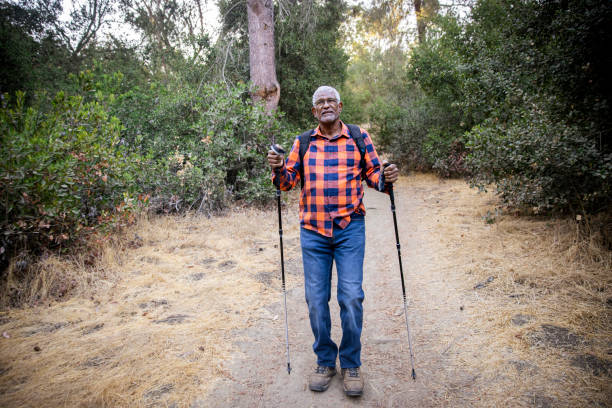 istock Senior Black Man Hiking in Nature 1283560184