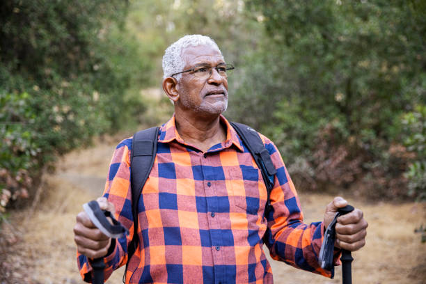 istock Senior Black Man Hiking in Nature 1283560276