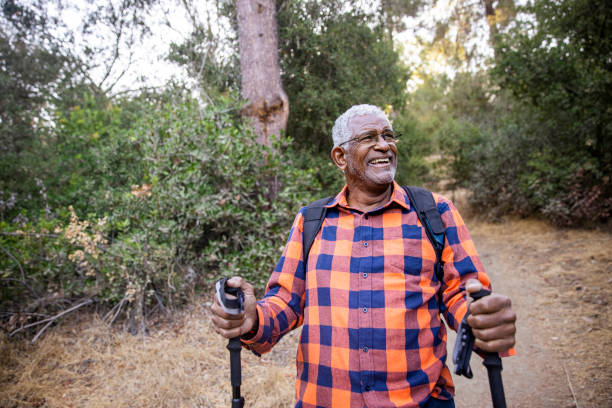 istock Senior Black Man Hiking in Nature 1283561560