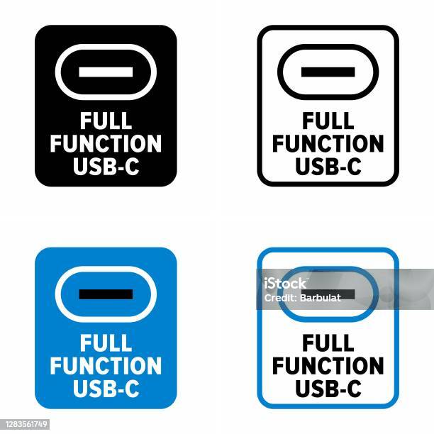 Usb Connection Sign Full Function Usbc Connection System Information Sign Stock ...
