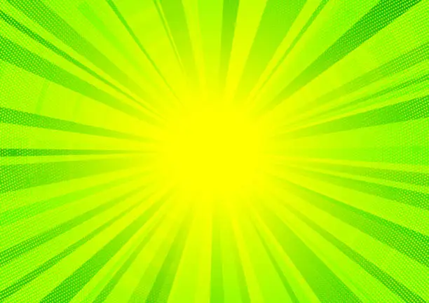 Vector illustration of Bright green comic star burst background