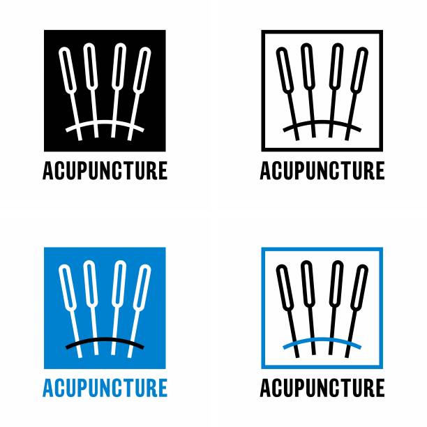 "akupunktur" , text, alternative medizin behandlung verfahren informationszeichen - massage stamps stock-grafiken, -clipart, -cartoons und -symbole