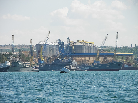 Republic of Crimea, Sevastopol - July 28, 2019: Vessels in the port of Sevastopol.