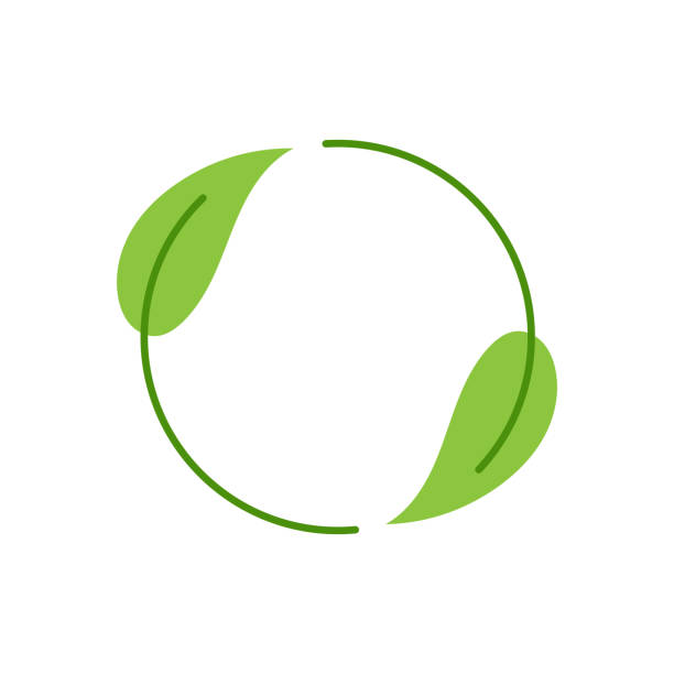 recycling-umweltetikett mit weißem hintergrund - sustainability stock-grafiken, -clipart, -cartoons und -symbole