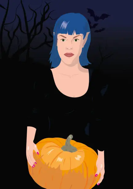 Vector illustration of Halloween pumpkin