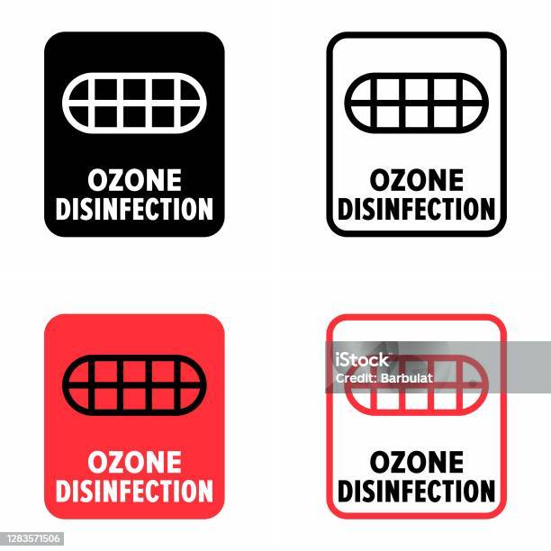 Ozone Machine Sign Ozone Disinfection Useful And Safe Technology Information Sign Stock ...