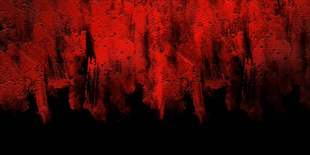texture di sfondo grunge pennello dipinto a mano nera e rossa - antigienico foto e immagini stock
