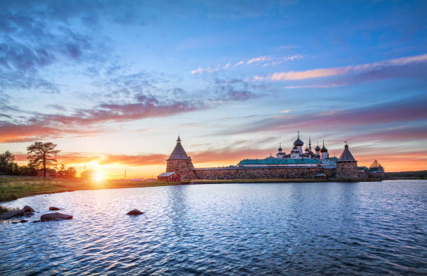 istock Solovetsky Monastery on the shore of the Holy Lake 1283574416