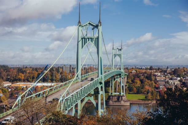istock Saint Johns Bridge Portland Oregon 1283574854