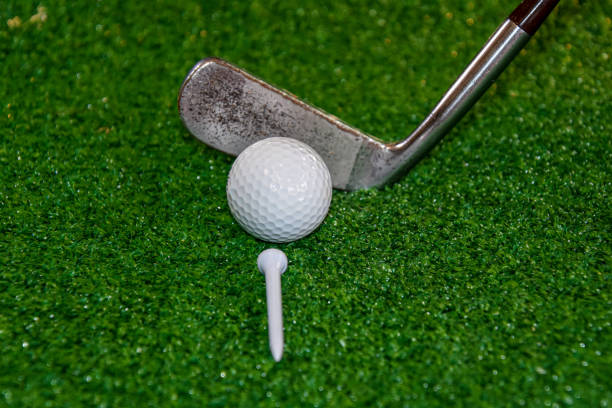 istock Old golf club on the tee off 1283575528
