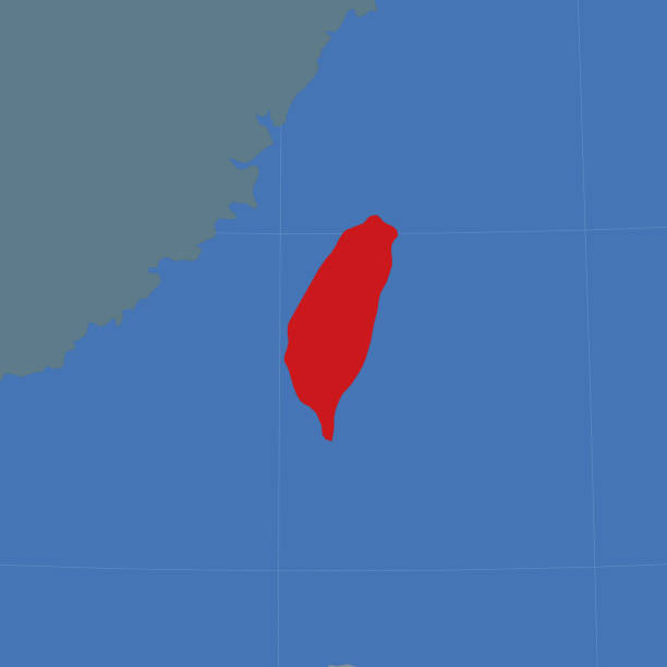 istock Shape of the Taiwan in context of neighbour countries. 1283576451