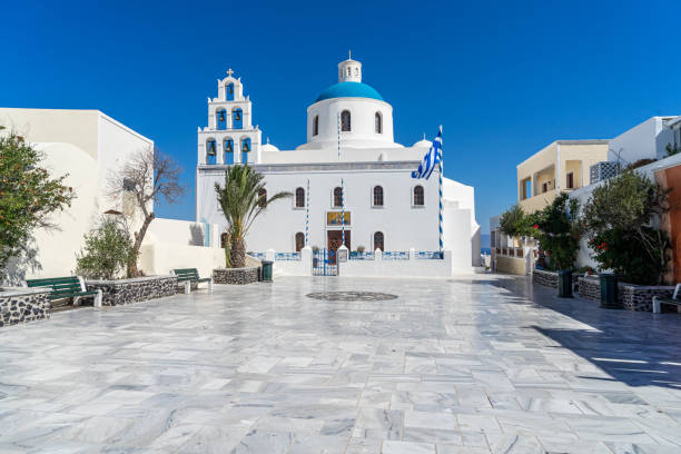 istock Orthodox church in Oia, Santorini, greece 1283577393