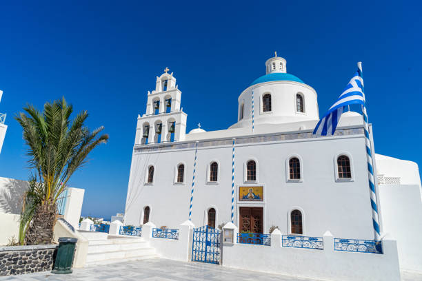 istock Orthodox church in Oia, Santorini, greece 1283577401