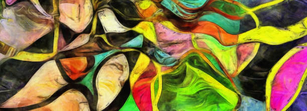 istock Swirling Shapes, Color and Lines 1283577449