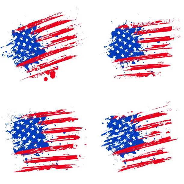 Vector illustration of Grungy USA flag