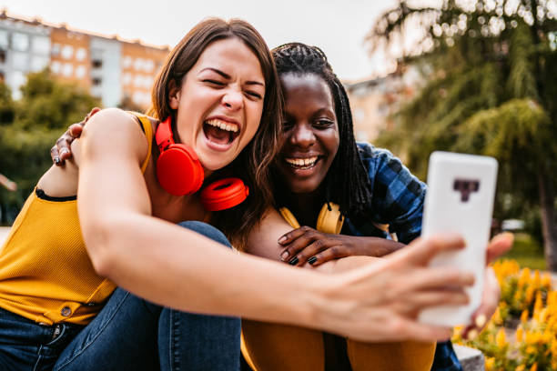 istock Friends making selfie together 1283579871