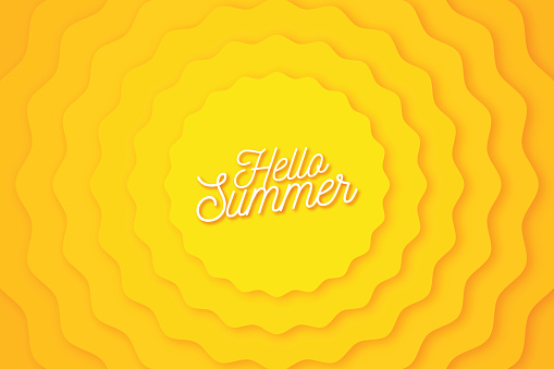 Hello Summer Concept. Abstract design colorful background stock illustration