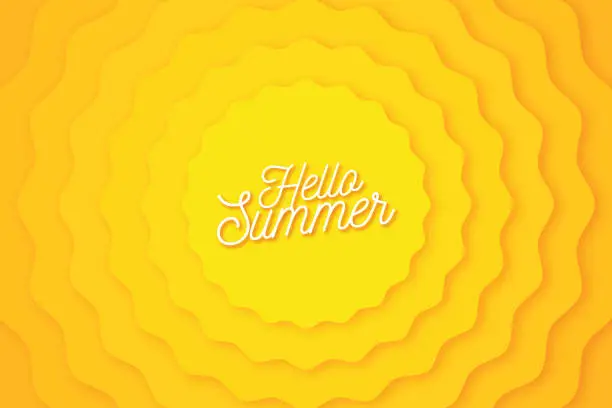 Vector illustration of Hello Summer Concept. Abstract design colorful background stock illustration