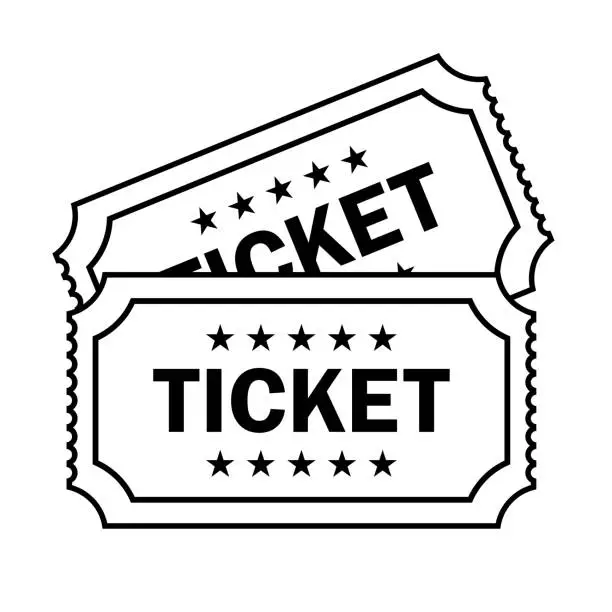 Vector illustration of Ticket linear icon