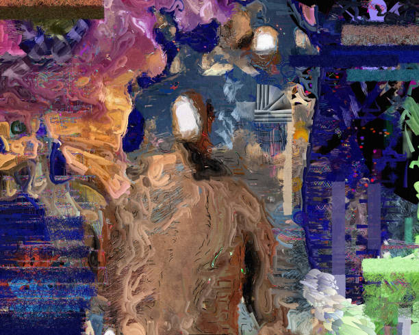 istock Abstract painting with faceless man 1283581451