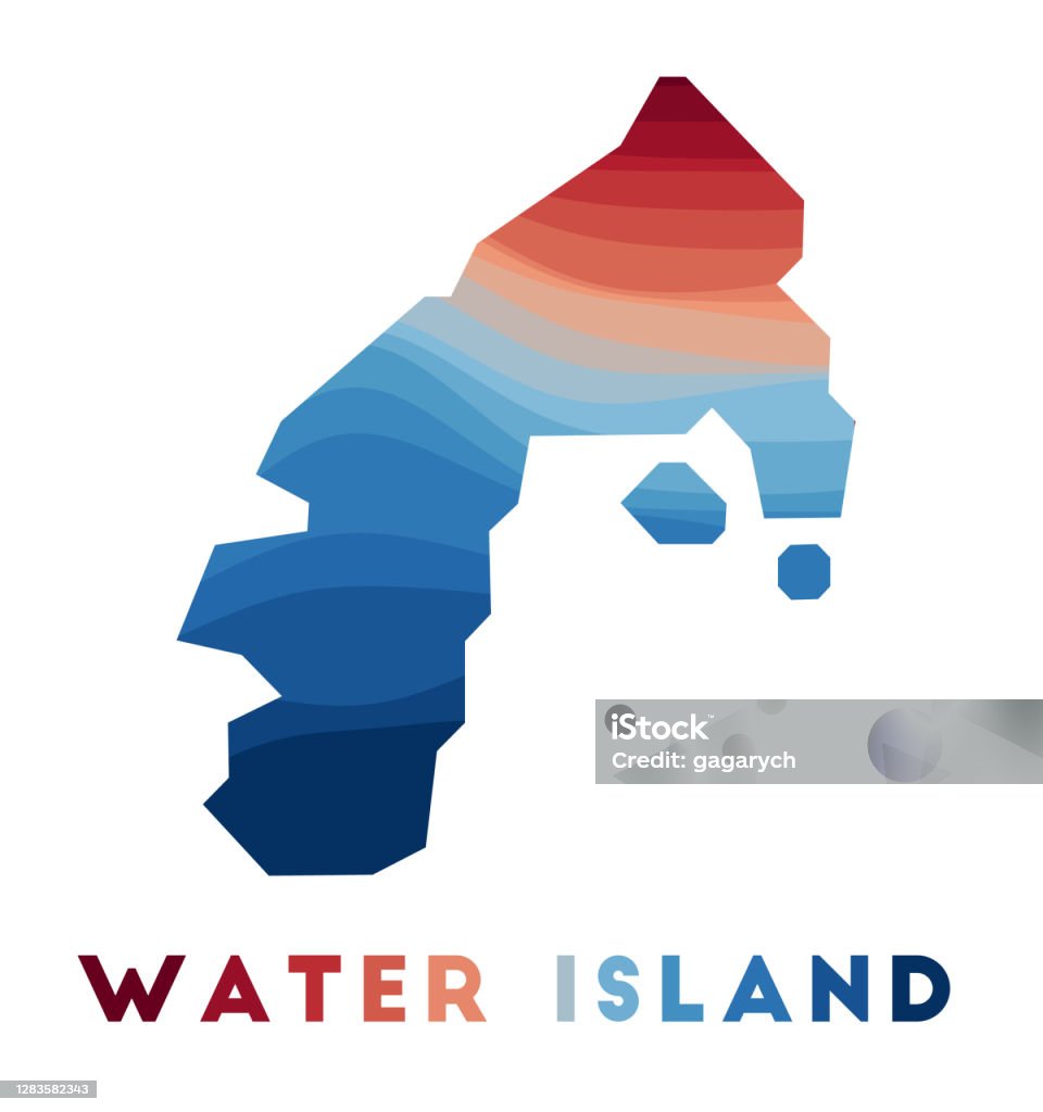 Island Sign Color Water Island Map Stock Illustration - Download Image Now - Abstract ...