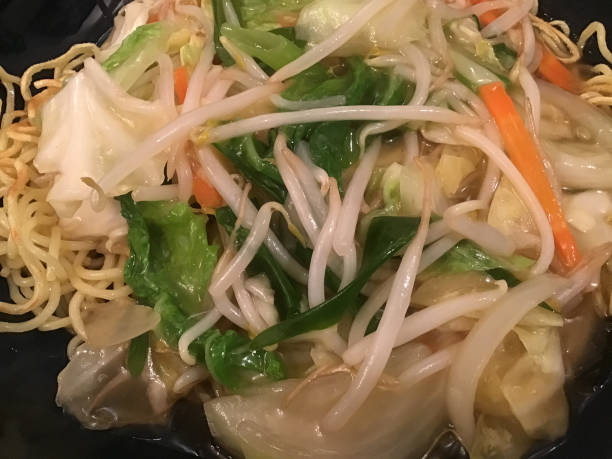 Delicious Ankake Yakisoba with spicy seasoning