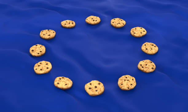 bandiera gdpr dei cookie della direttiva ue sulla privacy - violate foto e immagini stock
