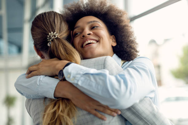 istock I'm so glad to see you again, colleague! 1283586780
