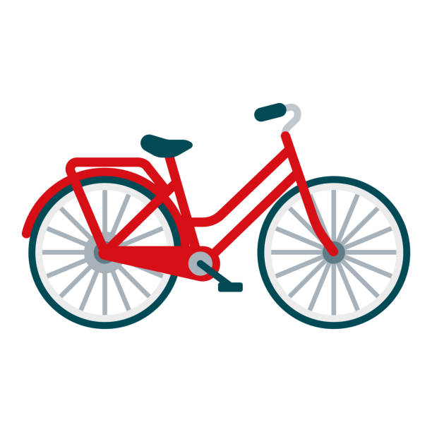 Bicycle Icon on Transparent Background A flat design France icon on a transparent background (can be placed onto any colored background). File is built in the CMYK color space for optimal printing. Color swatches are global so it’s easy to change colors across the document. No transparencies, blends or gradients used. bycicle stock illustrations