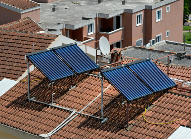 istock Solar panels on the roof 1283592391