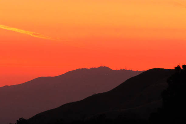 Sunset landscape over the mountains