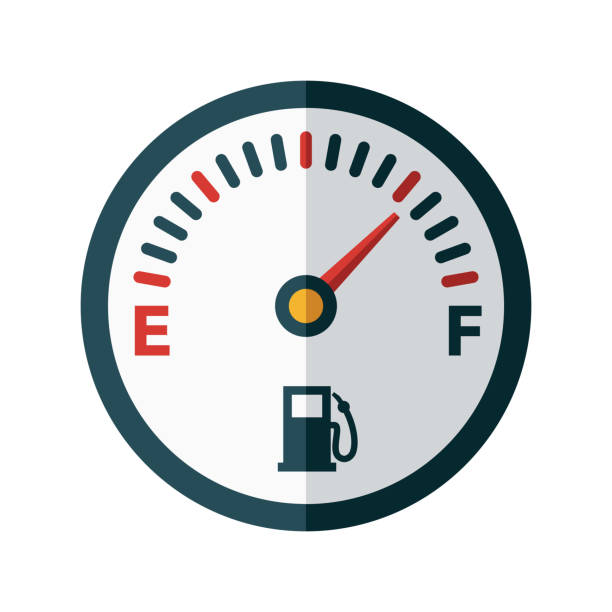 투명한 배경의 연료 게이지 아이콘 - fuel gauge fossil fuel fuel and power generation gauge stock illustrations