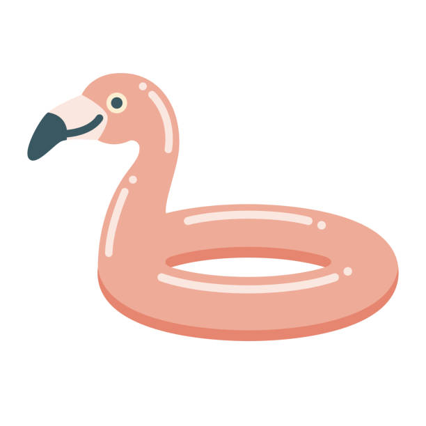 Pool Toy Icon on Transparent Background A flat design toy icon on a transparent background (can be placed onto any colored background). File is built in the CMYK color space for optimal printing. Color swatches are global so it’s easy to change colors across the document. No transparencies, blends or gradients used. inner tube stock illustrations