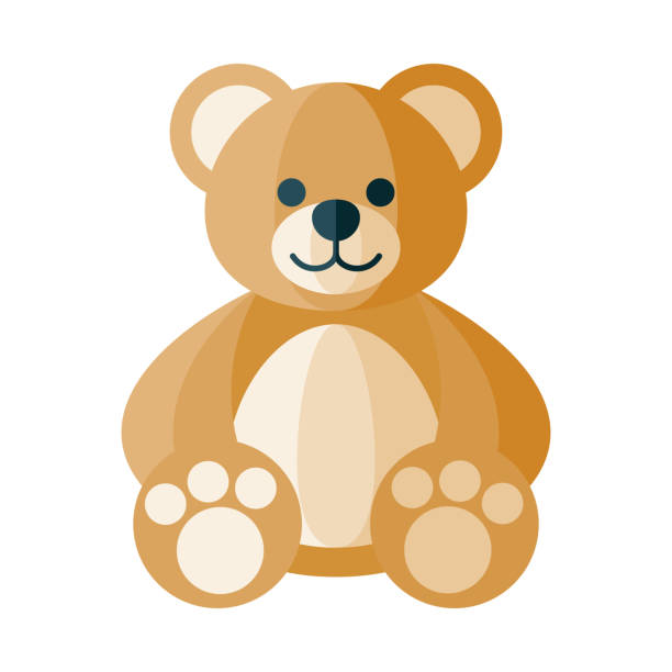Teddy Bear Icon on Transparent Background A flat design toy icon on a transparent background (can be placed onto any colored background). File is built in the CMYK color space for optimal printing. Color swatches are global so it’s easy to change colors across the document. No transparencies, blends or gradients used. bear clipart stock illustrations