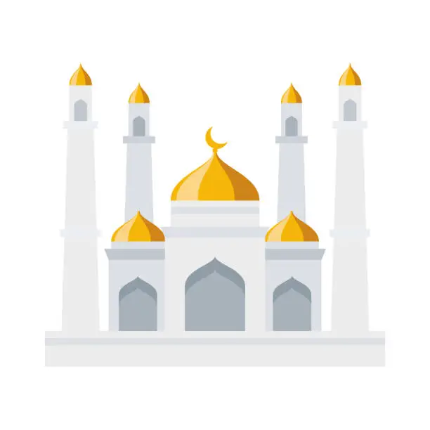 Vector illustration of Mosque Icon on Transparent Background
